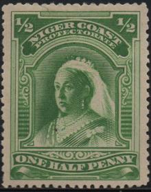 英联邦邮票C，英国尼日尔海岸保护国1894年维多利亚女王 宝石服饰