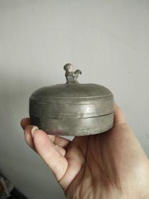 民国时期老锡器[茶叶盒手串盒锡盒]异型杂项民俗收藏品