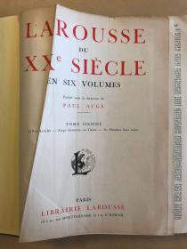 LAROUSSE DU  XXe SIECLE (EN SIX VOLUMES) （第6卷）（法文原版，拉鲁斯百科全书，8开，皮面硬精装，1933年印，重约5公斤）