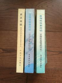 武汉会战：原国民党将领抗日战争亲历记、淮海战役亲历记：原国民党将领的回忆、辽沈战役亲历记：原国民党将领的回忆、八一三淞沪抗战 : 原国民党将领抗日战争亲历记 （4册合售。书口有黄斑。八一三淞沪抗战封面下边缘有破损）