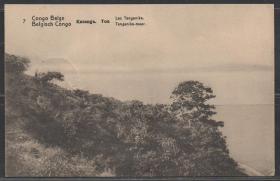 比属刚果邮资明信片，1913年邮寄至比利时，加丹加省海岸风光
