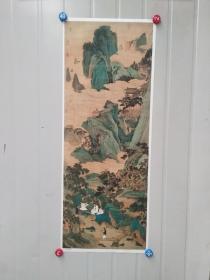 明仇英桃园仙境 宣纸画芯微喷古代绘画收藏装饰可装裱折叠发货 高92 宽36厘米