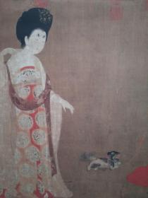 簪花仕女图卷2 宣纸画芯微喷古代绘画收藏装饰可装裱折叠发货 长94宽48厘米