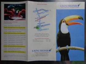 JURONG BIRDPARK新加坡裕廊飞禽公园 1999年 16开折页 英文版 猛禽表演、企鹅游行、东南亚鸟类饲养场、瀑布鸟舍、东南亚珍禽屋、明星大会演、空中轨道车图文介绍。飞禽表演及喂食时间表。