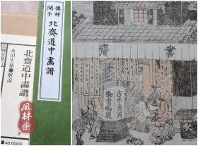 绝版木刻水印《传神开手 北斋道中画谱》葛饰北斋粉本 16开60图 日本芸艸堂藏旧雕版新拓