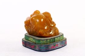 旧藏 寿山田黄刘海戏金蟾