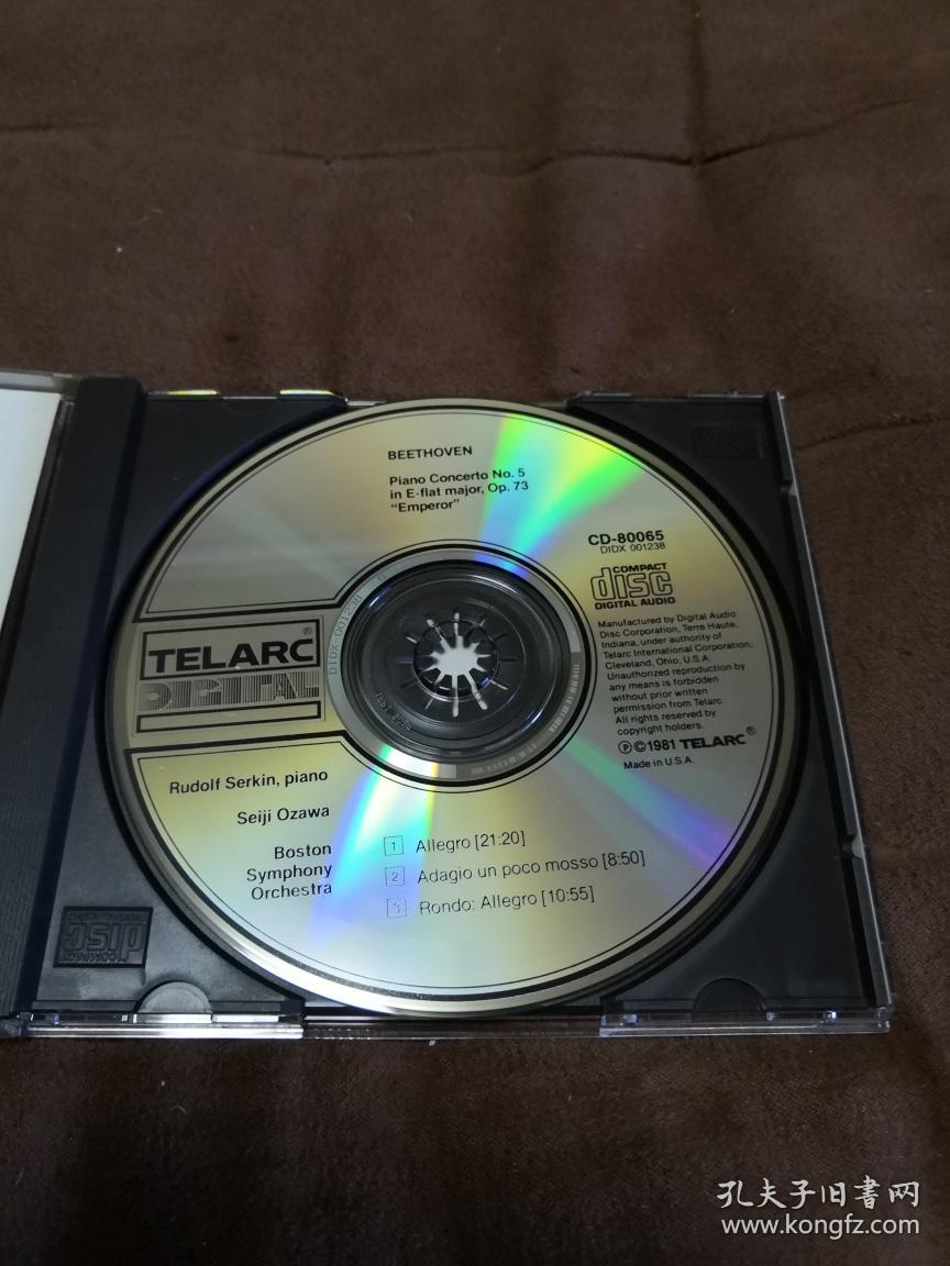 TELARC 贝多芬-第五钢琴协奏曲/皇帝/塞尔金/小泽征尔  直输美版