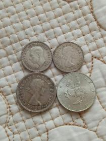 澳大利亚早期银币（1951，1954，1953，1968年)共4枚