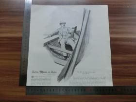 【现货 包邮】1890年小幅木刻版画《路德维希·曼泽尔作为水手》（ludwig manzel als segler）尺寸如图所示（货号400887）