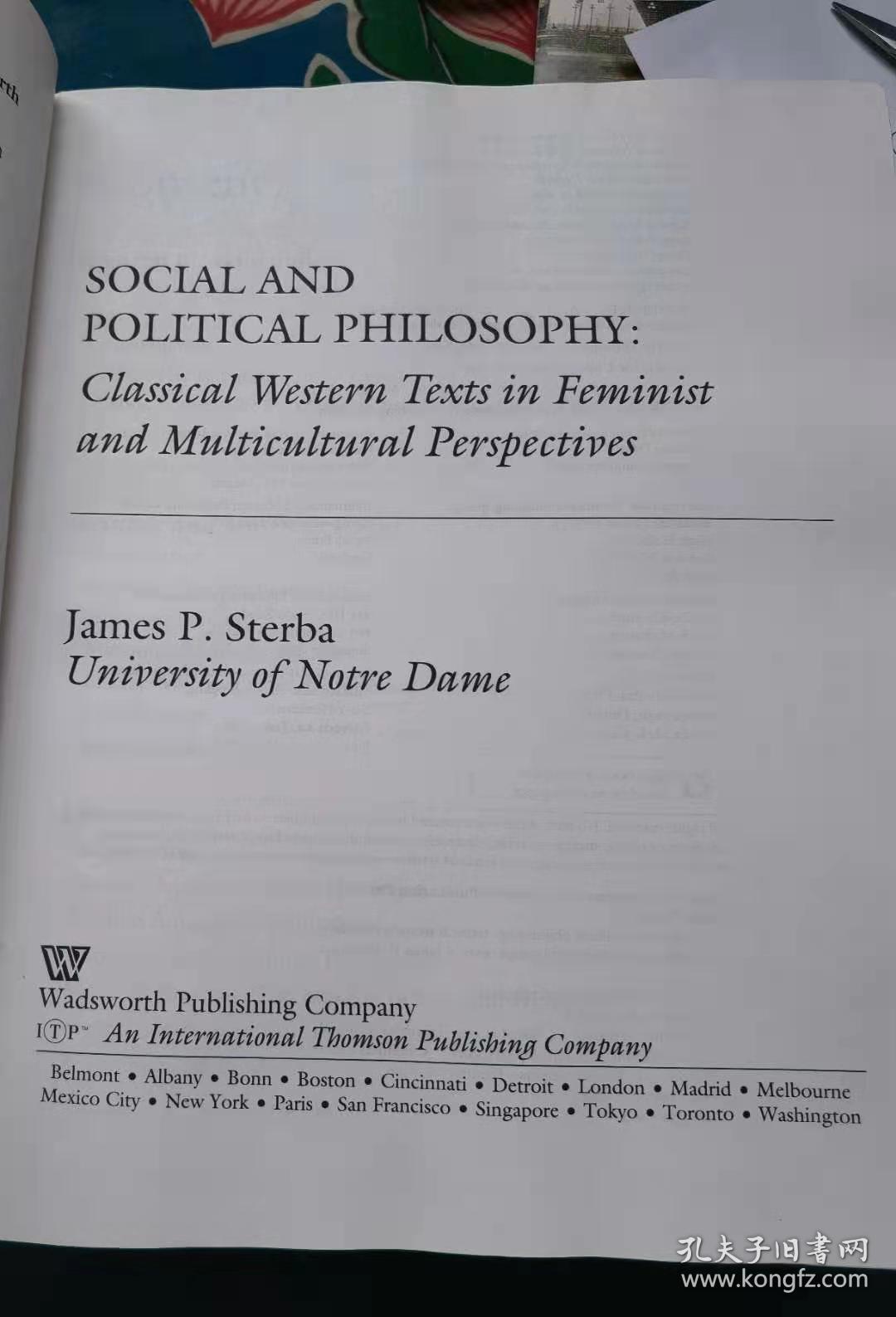 外文原版：《SOCIAL AND POLITICAL PHILOSOPHY》社会和政治哲学（16开精装，85品）