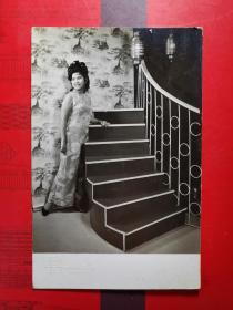 -----老照片【滨城华侨美女旗袍--照片】一张。品如图。