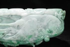 清代 A货老翡翠雕“吉祥如意”镇尺