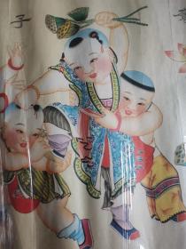 五子夺莲 传统杨柳青年画（760/530）
年画 四尺对开  1992年 正品