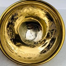 建窑黄金龙凤纹盏