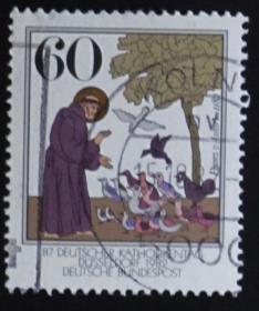 德国邮票----教团创始人圣芳济讲道等一组（信销票）