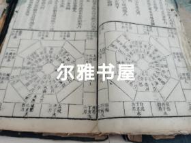 风水堪舆名著：清代木写刻白棉纸大开本《阳宅都天发用全书、都天滚盘珠要法》让里瞿天賚梅賔较60幅滚盤图    长 27㎝   宽15㎝