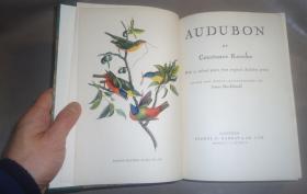 1936年Constance Rourke - AUDUBON《鸟王奥杜邦传》摩洛哥羊皮手工烫金精装全插图本 大量木刻及彩图 增补精美插图 大开本 品绝佳