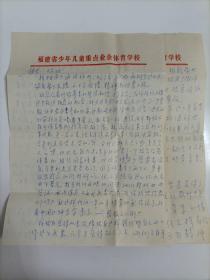 【摄影家狄祥华旧藏】1979年施仪筱（福建体校教授）手写16开信札2页4面