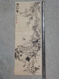 成都名家许老 国画水墨人物画 禅影松声 原稿手绘真迹 画心软片 保真