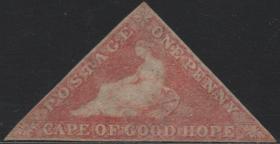 英联邦邮票，英属好望角1857年守护女神1p，船锚航海赤足女神服装，新票