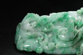 清代 A货老翡翠雕“吉祥如意”镇尺