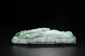 清代 A货老翡翠雕“吉祥如意”镇尺