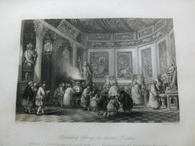 【百元包邮】《祭祀亲人,抚慰亡灵》中国题材钢版画 托马斯.阿罗姆 (Thomas Allom)作品  1845年 尺寸约27.2×21厘米 (货号T001364)