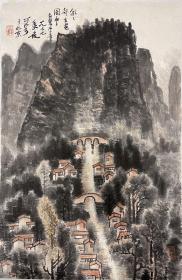 李可染，山水。尺寸68x45cm