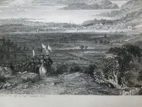 【百元包邮】《舟山的溪谷》中国题材钢版画 托马斯.阿罗姆 （Thomas Allom）作品  1845年 尺寸约27.2×21厘米 （货号T001386）