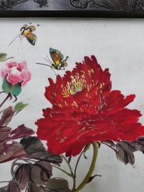 著名画家 鲍国进 《富贵牡丹》上海市中西美术家协会会员 多伦多书院副院长 精品国画 软片(40x70)