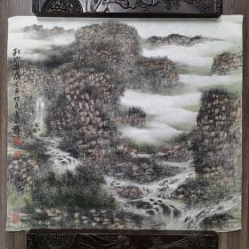 著名画家 李明耀 《秋山幽居》江苏省国画院特聘参展画家 精品山水 软片（46x44）