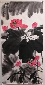 王玉珏花鸟画，老托画芯。