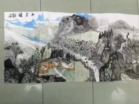 【保真】中美协会员 国家一级美术师 杨帅 四尺整张山水1