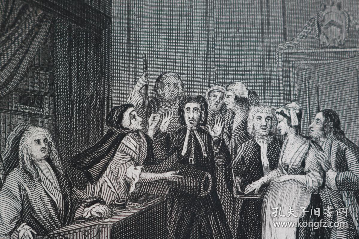 【百元包邮】《a woman wearing her child 》 (带着孩子的女人)  William Hogarth 威廉 ・荷加斯作品  1870年代  钢版画 纸张尺寸约30.5×21.8厘米（货号202135）