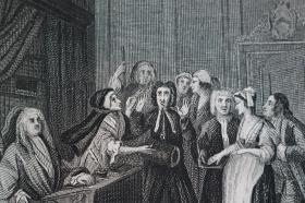 【百元包邮】《a woman wearing her child 》 (带着孩子的女人)  William Hogarth 威廉 ・荷加斯作品  1870年代  钢版画 纸张尺寸约30.5×21.8厘米（货号202135）