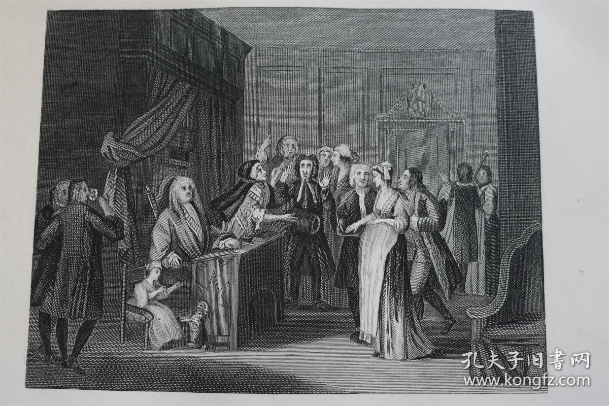 【百元包邮】《a woman wearing her child 》 (带着孩子的女人)  William Hogarth 威廉 ・荷加斯作品  1870年代  钢版画 纸张尺寸约30.5×21.8厘米（货号202135）