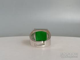 镶嵌冰种满绿翡翠戒指1.5