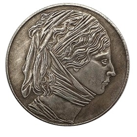 1935白俄罗斯皇冠女人仿古铜银纪念章收藏35mm玫瑰铜银硬币纪念币