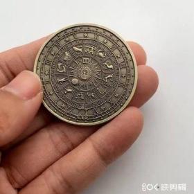 手指把玩硬币 欧美塔罗青古铜纪念币 星座风水幸运爱情币许愿硬币
