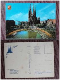 外国明信片，西班牙原版，巴塞罗那神圣家族教堂，品如图