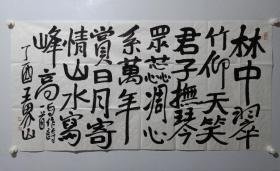 保真，中国美协理事王界山四尺整纸书法一幅