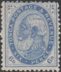 英联邦邮票E，英属汤加1888年乔治一世国王，6p，a