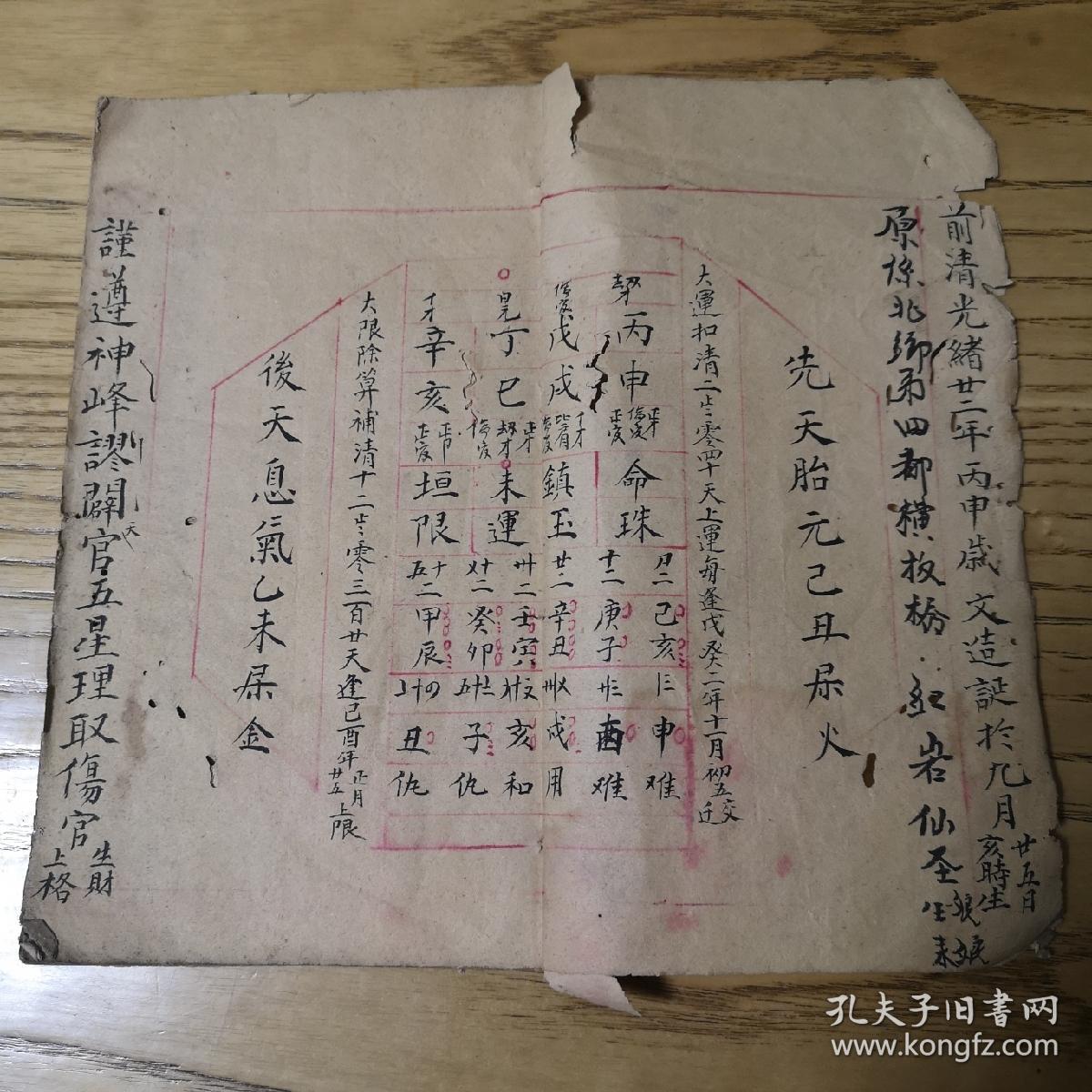 清代宗教手抄本：天官五星、五星总叙、大运细评、进考星盘等