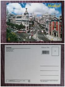 外国明信片，西班牙原版，马德里风光，品如图