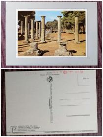 外国明信片，希腊原版，神殿建筑遗迹，品如图