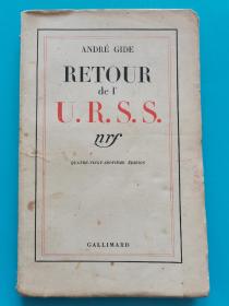 外文图书毛边本~~~~~~~~~~RETOUR DE I’U.R.S.S. 访苏归来 1936年法文版【32开毛边本】