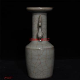 古董古玩老瓷器收藏 宋官窑双耳瓶18*8CM