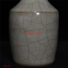 古董古玩老瓷器收藏 宋官窑双耳瓶18*8CM