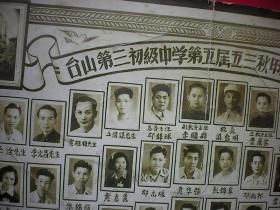 1956年 台山第三初级中学五三秋甲毕业合影 校长梁愈明  20*15厘米