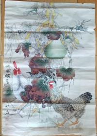 山东莒县籍画家 何乃磊 工笔国画【故园情】90CM -60CM